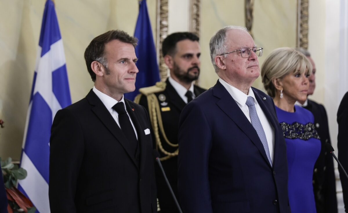 Εμανουέλ Μακρόν, Κωνσταντίνος Τασούλας και Μπριζίτ Μακρόν