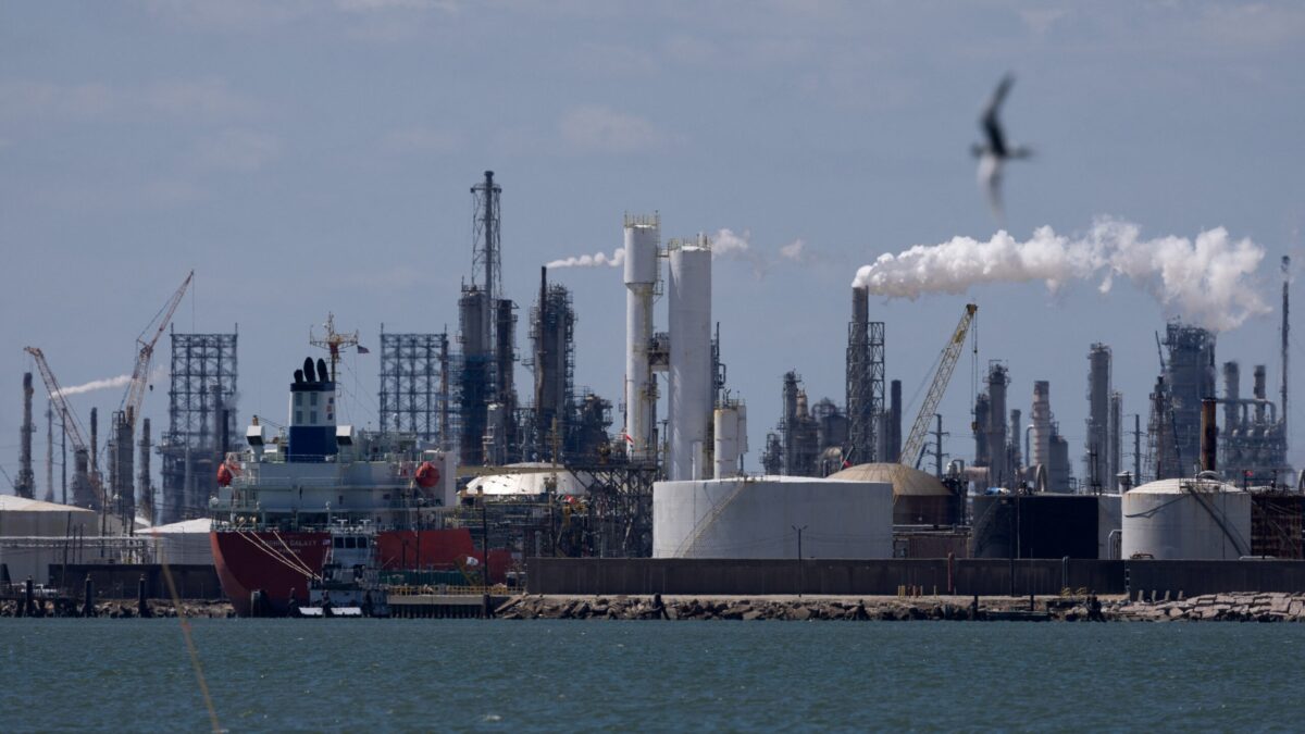 The Rishiri Galaxy, an oil and chemical tanker sailing under the flag of Panama, is docked at the Texas City docks next to the Marathon Galveston Bay Refinery shortly after U.S. President Donald Trump announced a 60-day waiver of the Jones Act shipping law, in Texas City, Texas, U.S. March 18, 2026. REUTERS/Antranik Tavitian
