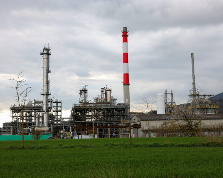 The Varo refinery, Switzerland's only remaining oil refinery operated by energy company Varo Energy, in Cressier, Switzerland, April 1, 2026. REUTERS/Denis Balibouse