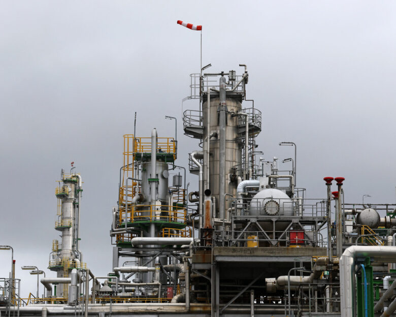 A general view of the PCK refinery, a crude oil processing facility supplying gasoline, jet fuel, diesel and fuel oil, in Schwedt/Oder, Germany, March 31, 2026. REUTERS/Lisi Niesner