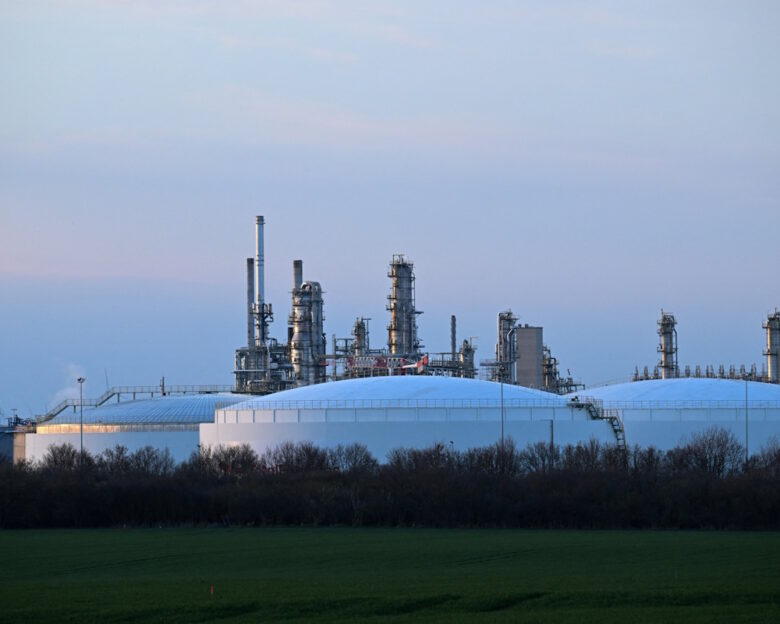 Oil storage containers and facilities of the TotalEnergies refinery in the Leuna Chemical Complex, in Leuna, Germany, March 17, 2026. REUTERS/Annegret Hilse