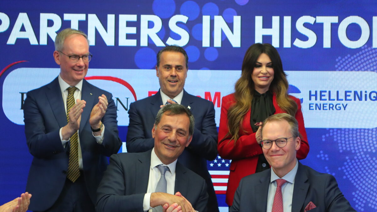 Τελετή υπογραφής της Σύμβασης Γεώτρησης για το Block 2 (Βορειοδυτικό Ιόνιο), μεταξύ της κοινοπραξίας ExxonMobil - Energean - HELLENiQ Energy και της Stena Drilling