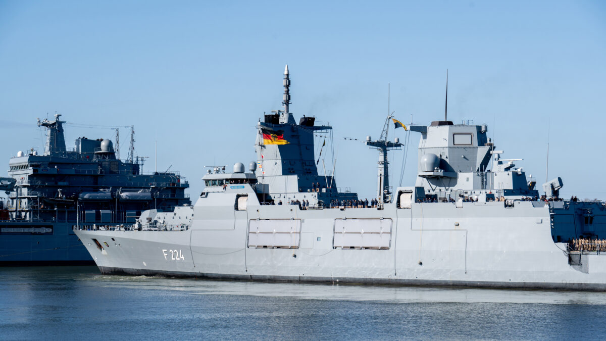 01 March 2026, Lower Saxony, Wilhelmshaven: The frigate "Sachsen-Anhalt" (F 224) arrives in port at the naval base after a deployment lasting several months. The crew supported the Lebanese Navy off the coast of Lebanon with maritime surveillance and training as part of the Unifil mission. Photo by: Hauke-Christian Dittrich/picture-alliance/dpa/AP Images