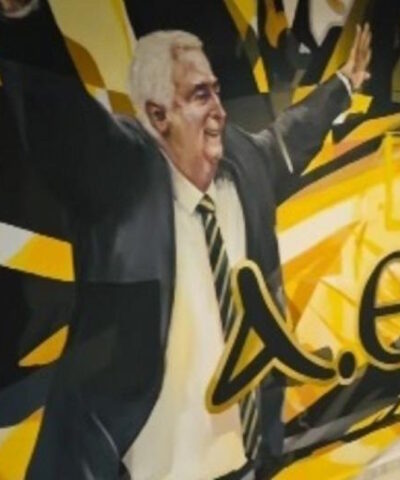 ΑΕΚ: Η εντυπωσιακή τοιχογραφία στη Sunel Arena με Καλλιμάρμαρο και Ντράγκαν Σάκοτα