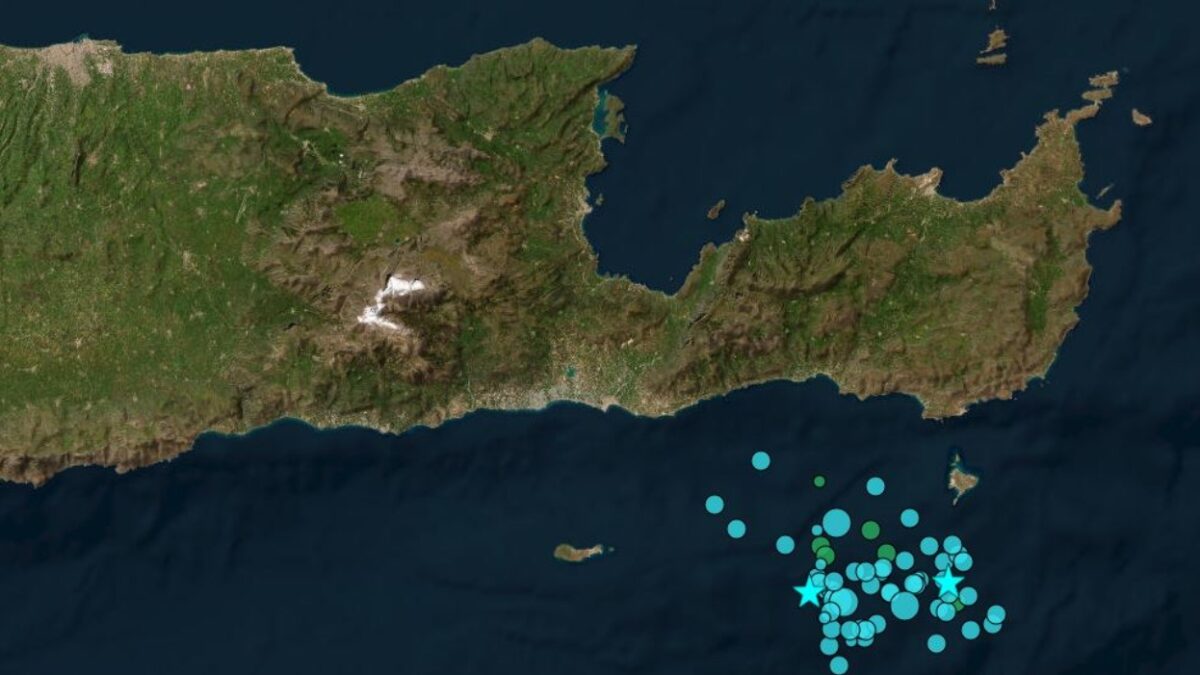 Χάρτης με τους σεισμούς στο Λασίθι