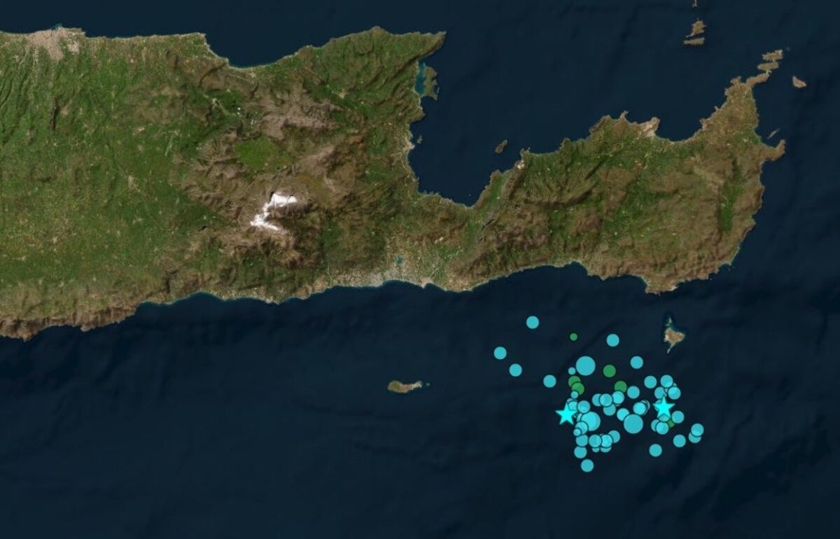 Χάρτης με τους σεισμούς στο Λασίθι