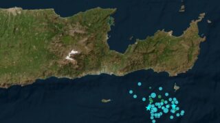 Χάρτης με τους σεισμούς στο Λασίθι