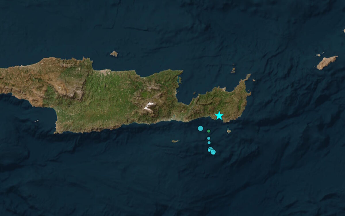 Σεισμός 5,7 Ρίχτερ ανοιχτά της Κρήτης, νότια του Λασιθίου