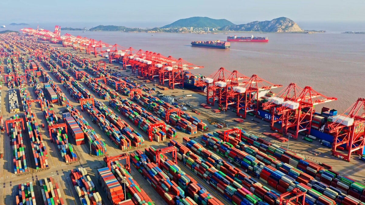 Aerial Photography Of Shanghai Yangshan Deepwater Port,China,Asia.Shengsi Island,Zhoushan, Zhejiang.