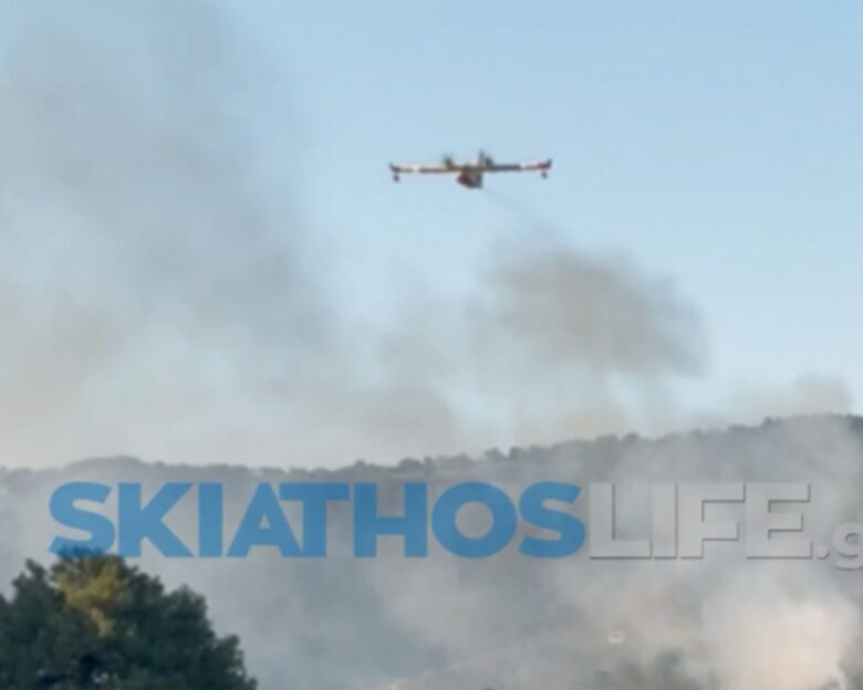 Φωτιά στην Σκιάθο, σε δασική έκταση στον Πλατανιά