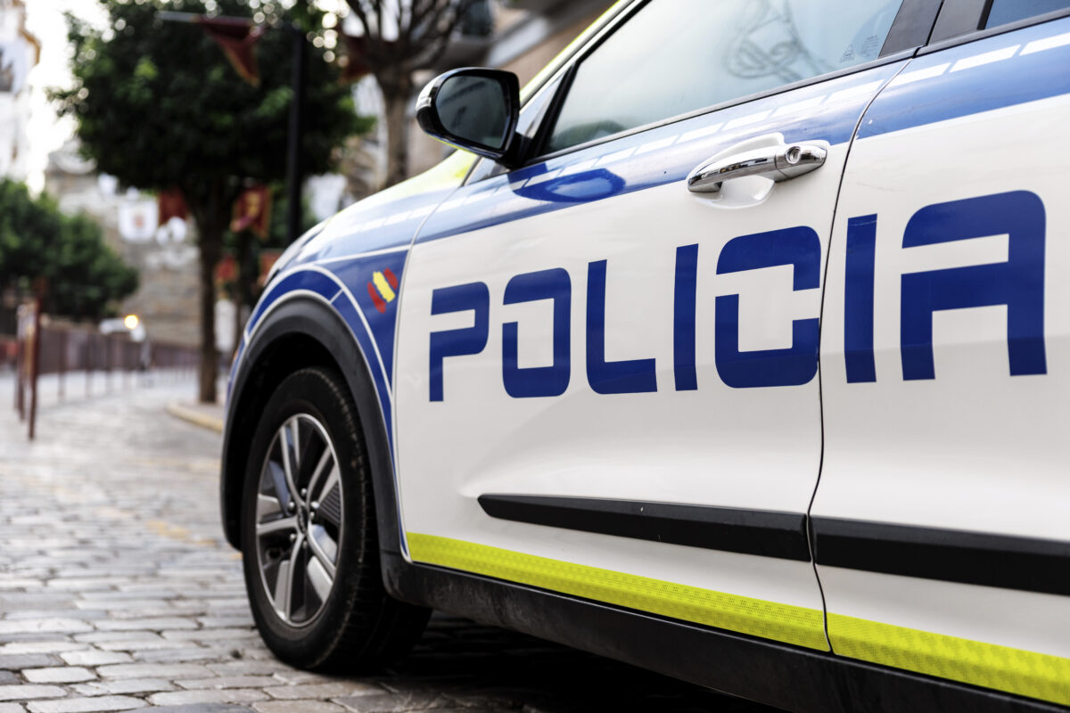 21 September 2025, Spain, Tarifa: The lettering "Policia" can be seen on a police car of the "Policia Local" in Tarifa (province of Cadiz, Andalusia, Spain) on September 21, 2025. The Policía Local (or Policía Municipal) is the municipal police force in Spain and is responsible for public safety and order in towns with more than 5,000 inhabitants. (symbol image, symbol photo, illustration, symbolic photo, illustrative photo, theme image, general image, theme photo) Photo by: Matthias Balk/picture-alliance/dpa/AP Images
