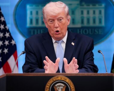 U.S. President Donald Trump holds a press conference in the James S. Brady Press Briefing Room at the White House in Washington, D.C., U.S., April 6, 2026. REUTERS