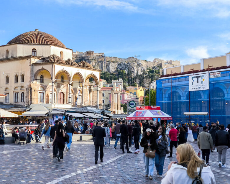Εικόνα τουριστών στο κέντρο της Αθήνας