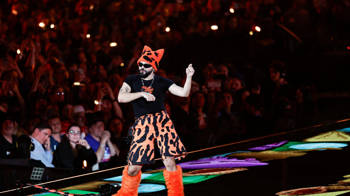 Akylas, representing Greece, performs "Ferto" during the dress rehearsal 2 of the Grand Final of the 2026 Eurovision Song Contest, in Vienna, Austria, May 15, 2026. REUTERS/Lisa Leutner