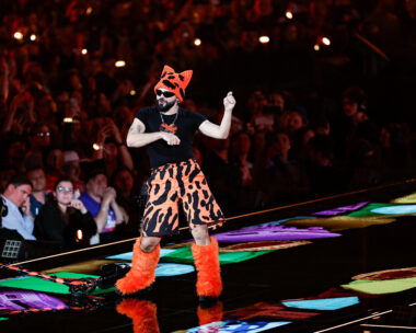 Akylas, representing Greece, performs "Ferto" during the dress rehearsal 2 of the Grand Final of the 2026 Eurovision Song Contest, in Vienna, Austria, May 15, 2026. REUTERS/Lisa Leutner