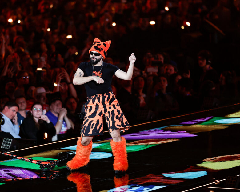Akylas, representing Greece, performs "Ferto" during the dress rehearsal 2 of the Grand Final of the 2026 Eurovision Song Contest, in Vienna, Austria, May 15, 2026. REUTERS/Lisa Leutner