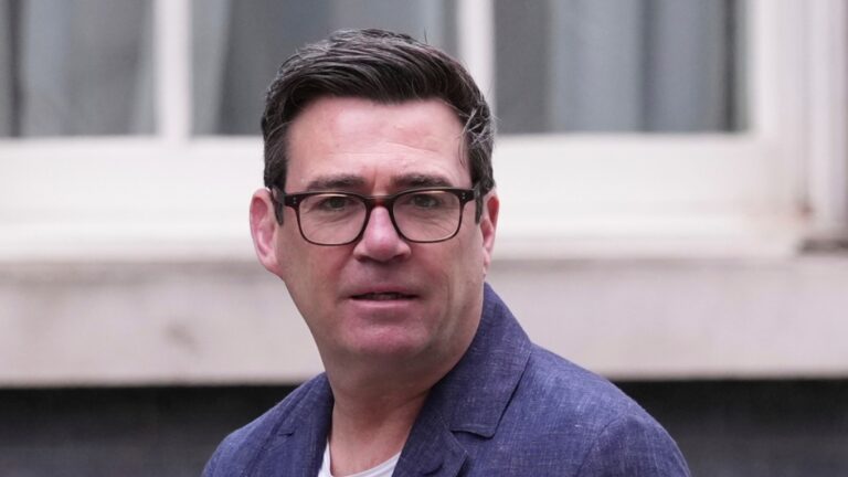 Mayor of Greater Manchester Andy Burnham arrives for a meeting in 10 Downing Street, London, Tuesday, March 31, 2026.