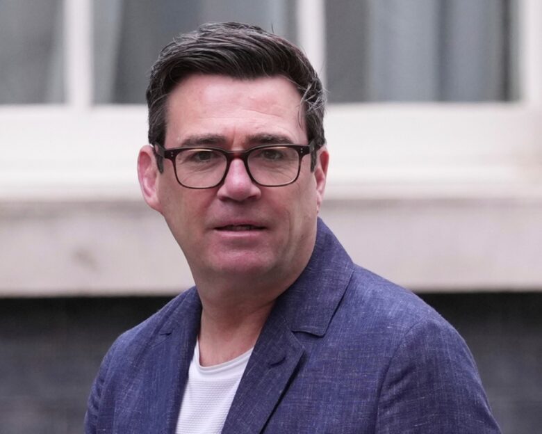 Mayor of Greater Manchester Andy Burnham arrives for a meeting in 10 Downing Street, London, Tuesday, March 31, 2026.