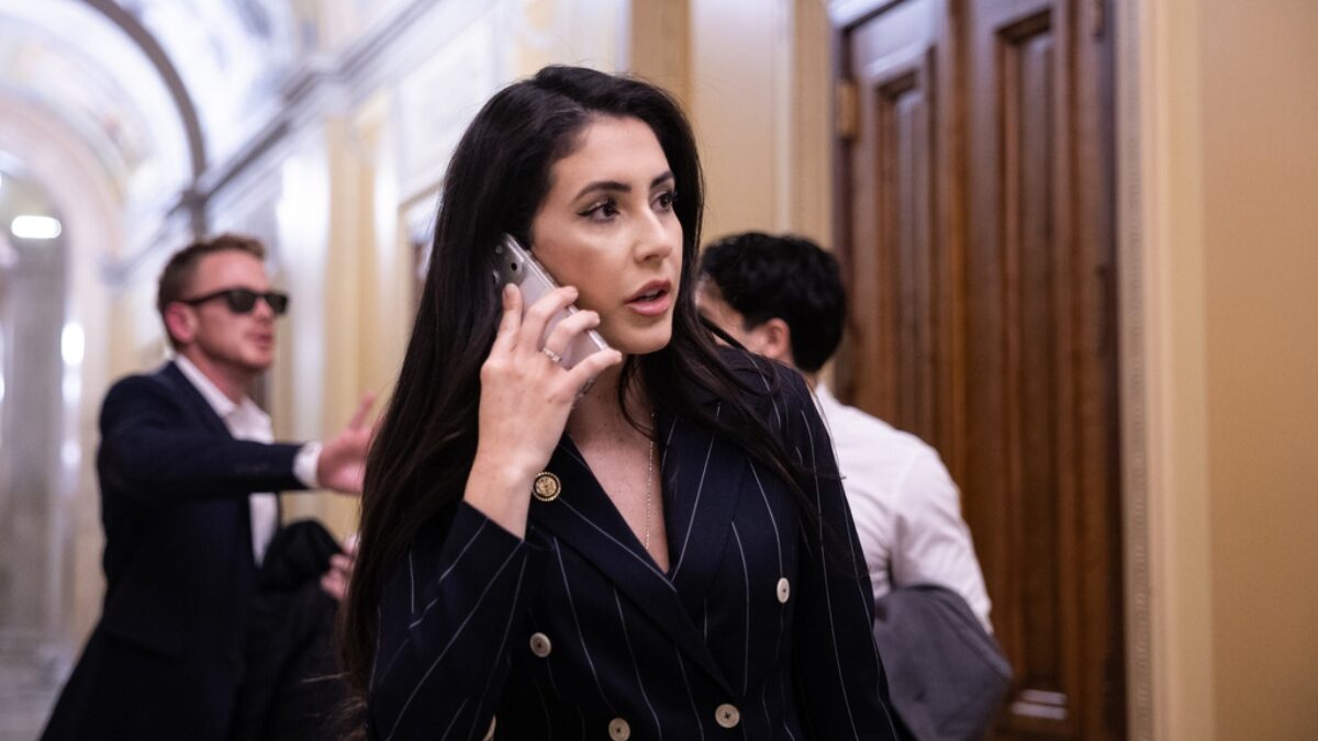 Rep. Anna Paulina Luna (R-Fla.) speaks on a phone as she departs a vote at the U.S. Capitol on March 5, 2026.