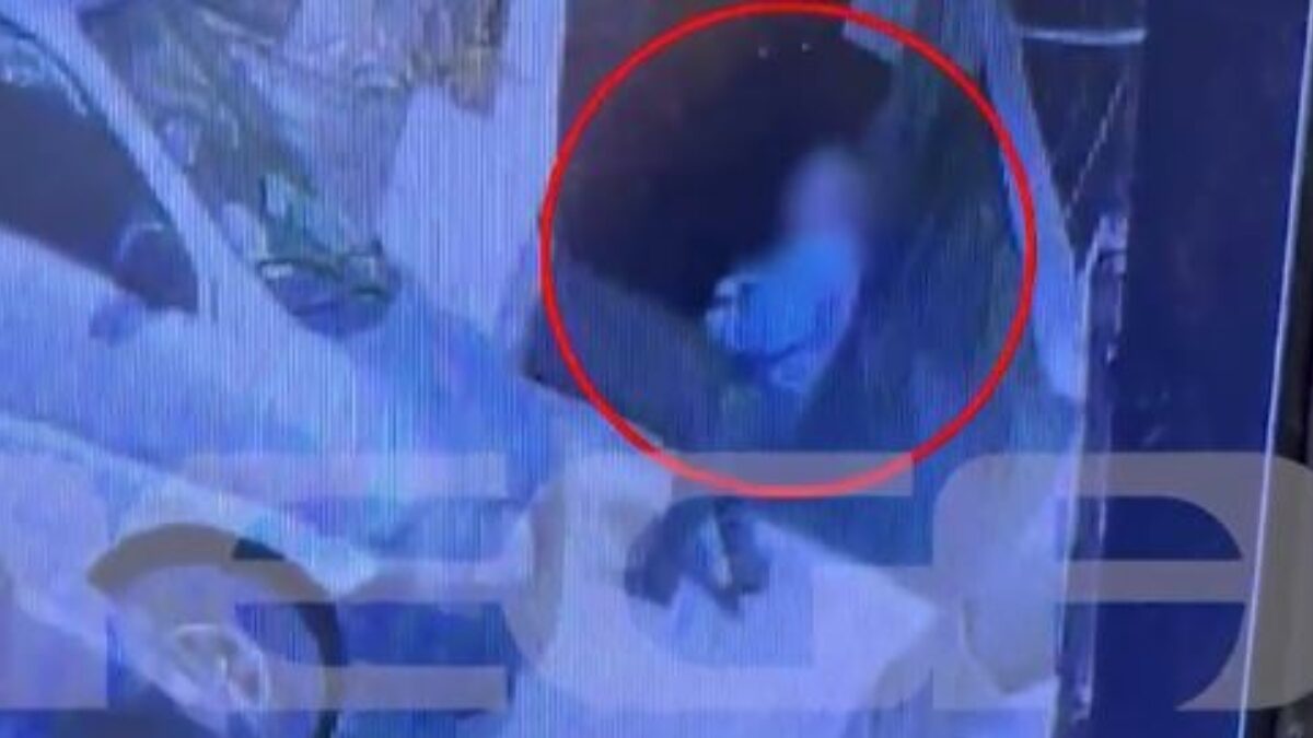 Καρέ από το βίντεο που δείχνει τον αντιδήμαρχο να χτυπά το γατάκι