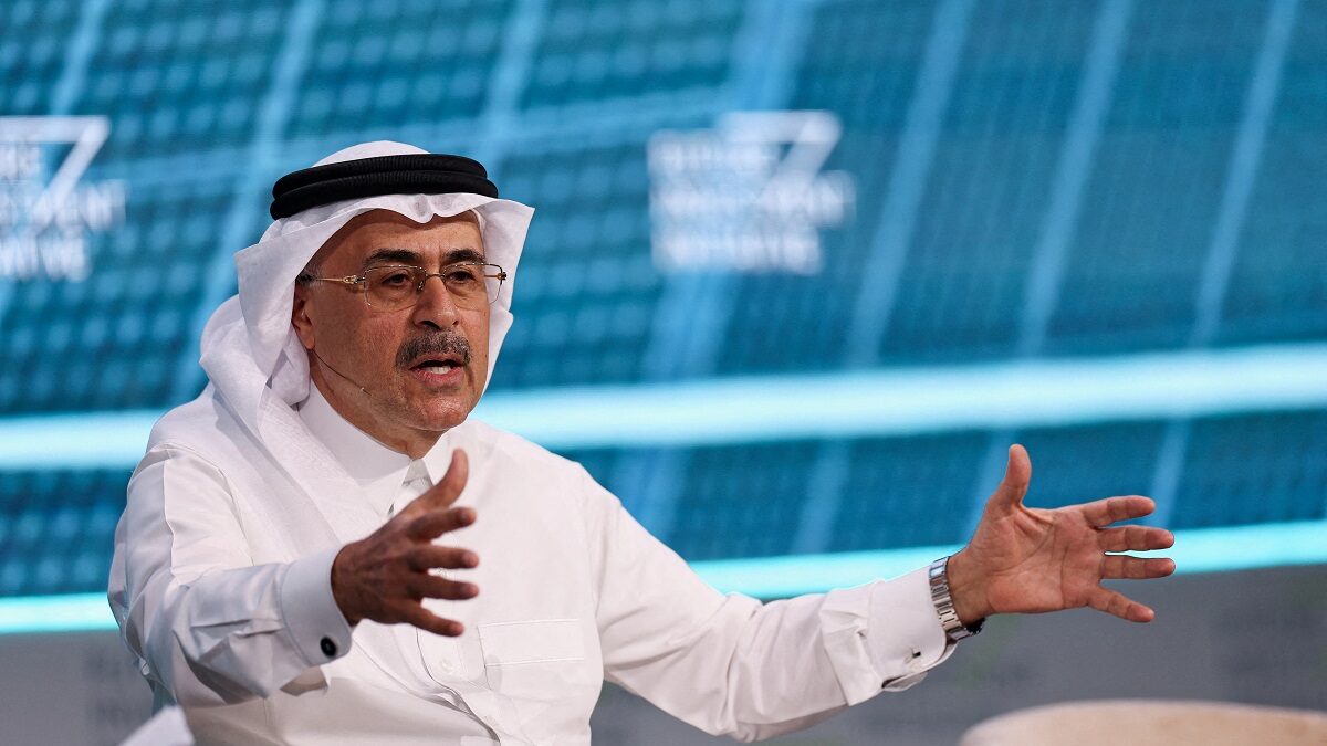 FILE PHOTO: President and CEO of Saudi's Aramco, Amin H. Nasser, speaks during the Future Investment Initiative (FII) in Riyadh, Saudi Arabia October 29, 2024