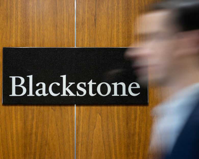 FILE PHOTO: Signage is seen at the Blackstone Group headquarters in New York City, U.S., January 18, 2023