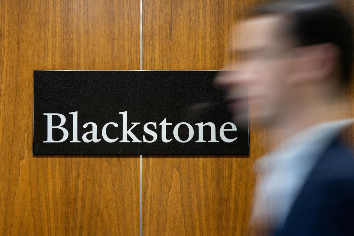 FILE PHOTO: Signage is seen at the Blackstone Group headquarters in New York City, U.S., January 18, 2023
