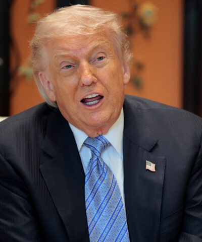U.S. President Donald Trump speaks during a meeting with Chinese President Xi Jinping (not pictured) on the sidelines of a visit to the  Zhongnanhai Garden in Beijing, China, May 15, 2026. REUTERS