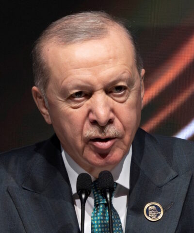 FILE PHOTO: Turkish President Tayyip Erdogan speaks during the opening ceremony of Antalya Diplomacy Forum in Antalya, Turkey, April 17, 2026.
