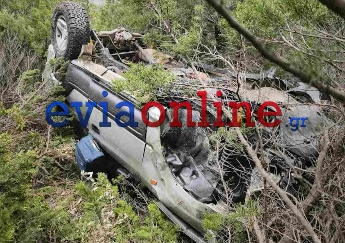 Εύβοια: Σοβαρό τροχαίο με όχημα που τούμπαρε και κατέληξε σε γκρεμό