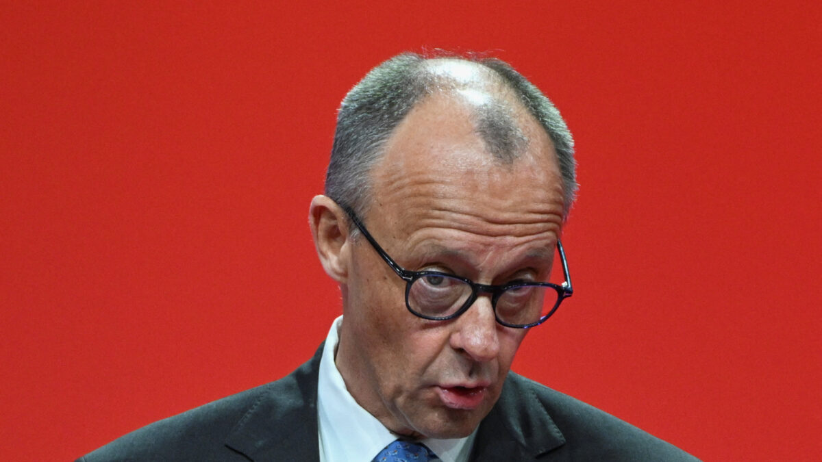 German Chancellor Friedrich Merz speaks at the 23rd Ordinary Federal Congress of the German Trade Union Confederation (DGB), in Berlin, Germany May 12, 2026. REUTERS/Annegret Hilse