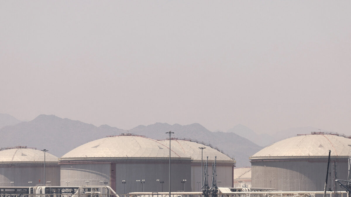 Oil containers at the Port of Fujairah, as the U.S.-Israel conflict with Iran limits marine traffic in the Strait of Hormuz, in Fujairah, United Arab Emirates, May 6, 2026. REUTERS/Amr Alfiky
