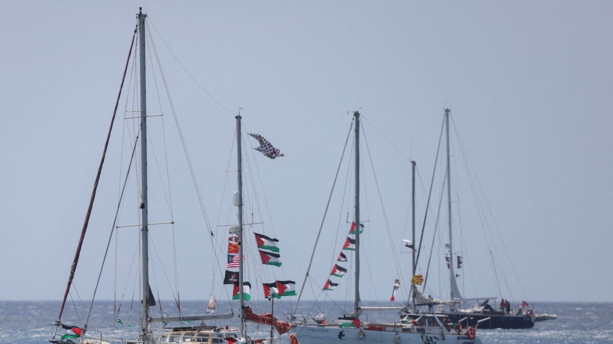 Σκάφη του στολίσκου Global Sumud Flotilla για ανθρωπιστική βοήθεια στη Γάζα