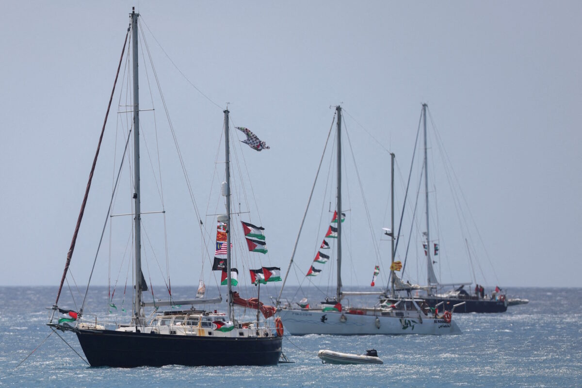 Σκάφη του στολίσκου Global Sumud Flotilla για ανθρωπιστική βοήθεια στη Γάζα