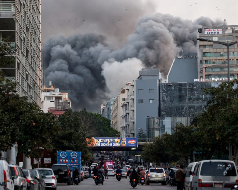 Στιγμιότυπο από ισραηλινό βομβαρδισμό στην Βηρυτό