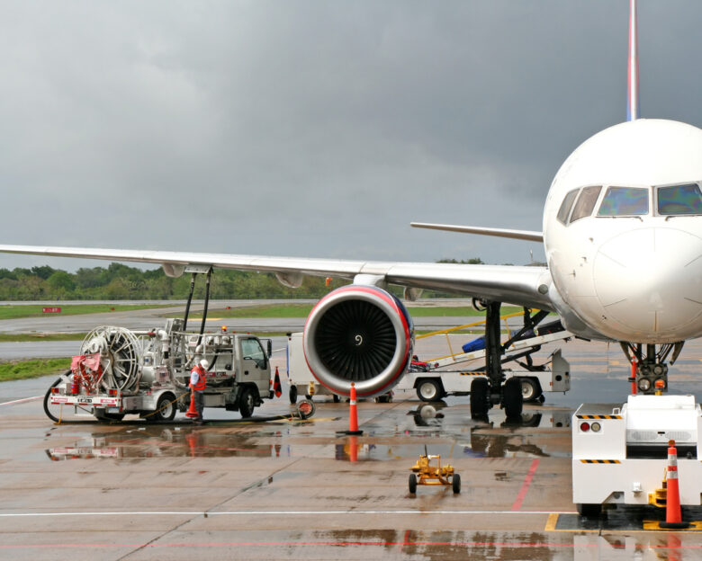 Refuelling an airplane on the airport # 1