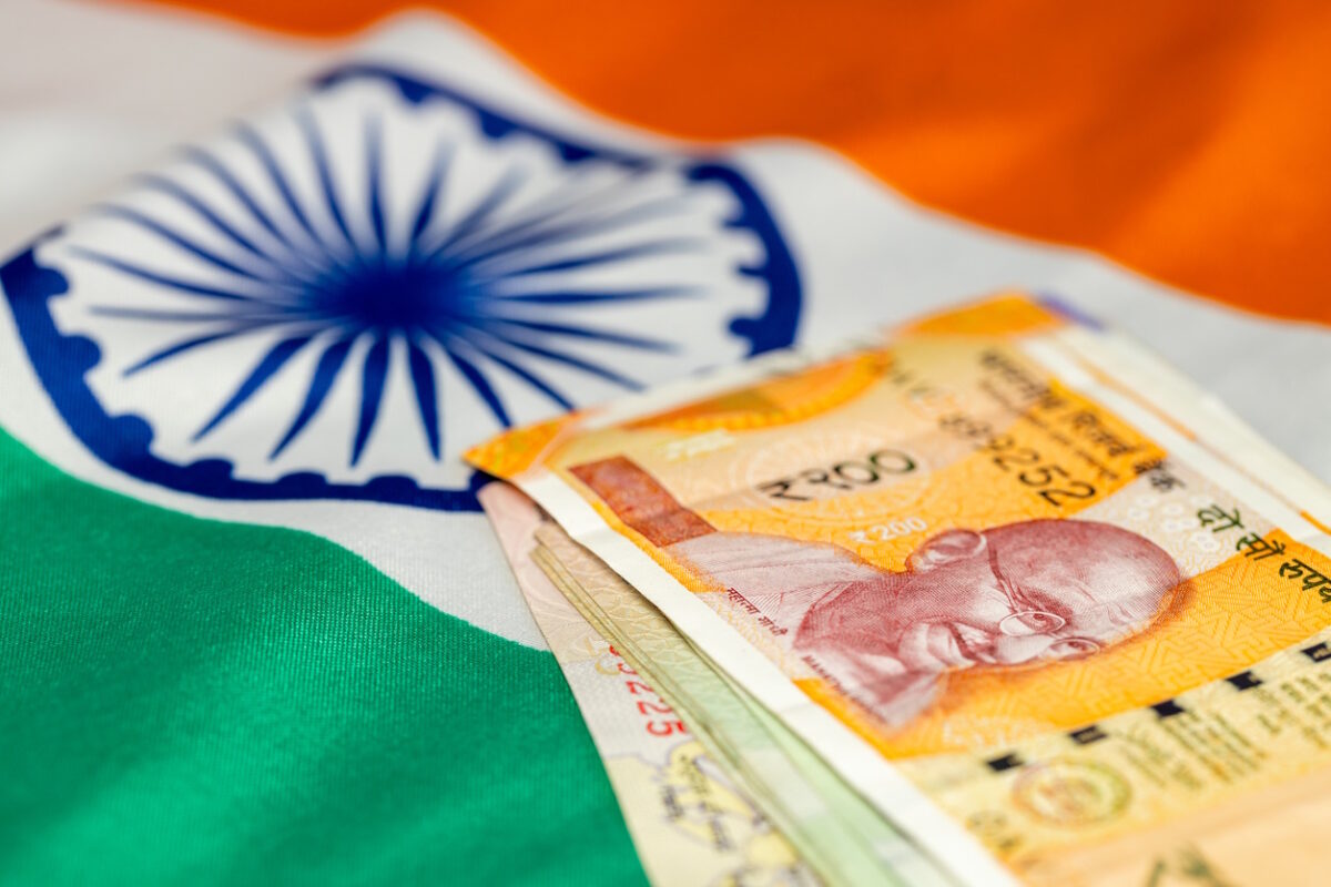 India, Indian rupees and Indian flag, Economic and business concept, economic analysis, purchasing power of money