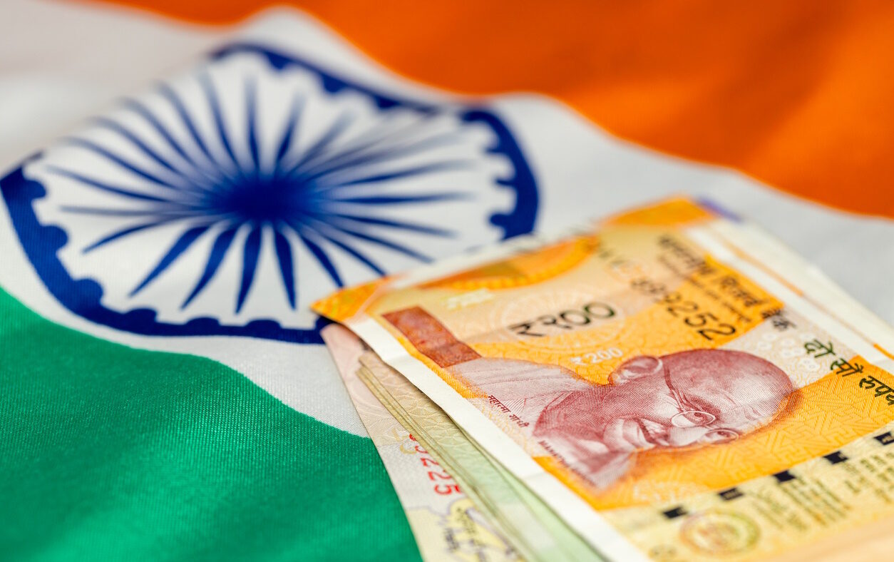 India, Indian rupees and Indian flag, Economic and business concept, economic analysis, purchasing power of money