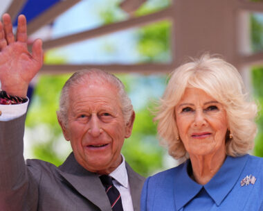 King Charles III and Queen Camilla during a community block party and pot luck celebrating America's 250th 'birthday', in Front Royal, Virginia, on day four of the state visit to the US. Picture date: Thursday April 30, 2026. Aaron Chown/Pool via REUTERS Aaron Chown/Pool via REUTERS