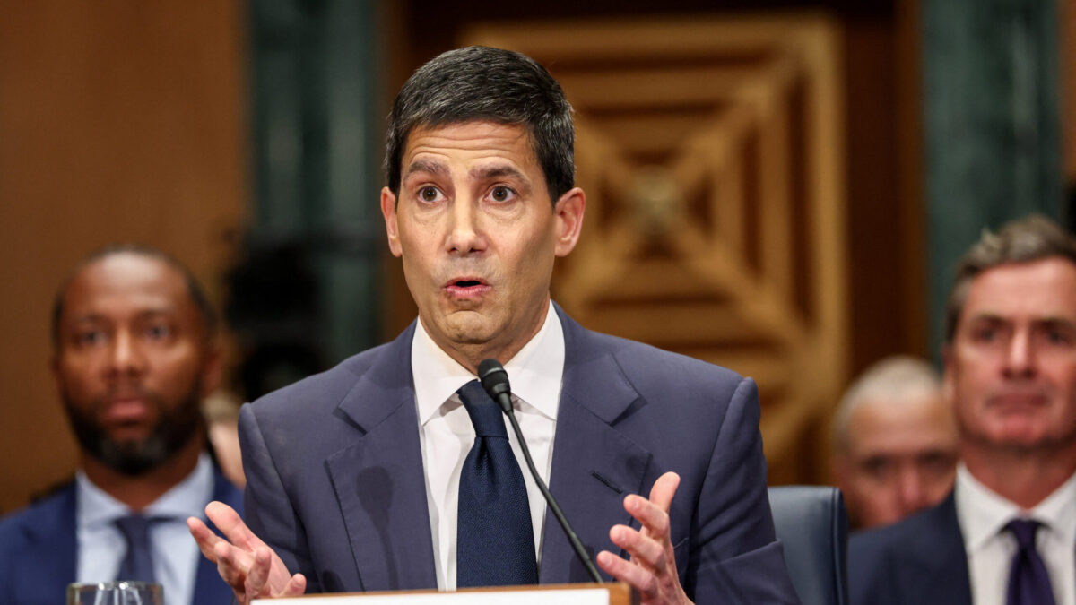Kevin Warsh, U.S. President Donald Trump's nominee to be next chair of the Federal Reserve, testifies before a Senate Banking Committee confirmation hearing on Capitol Hill in Washington, D.C., U.S., April 21, 2026. REUTERS/Kevin Lamarque