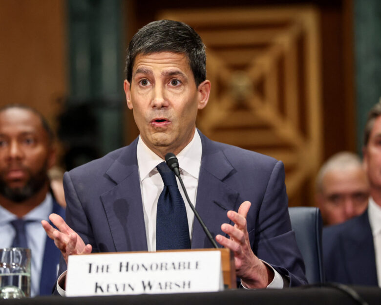 Kevin Warsh, U.S. President Donald Trump's nominee to be next chair of the Federal Reserve, testifies before a Senate Banking Committee confirmation hearing on Capitol Hill in Washington, D.C., U.S., April 21, 2026. REUTERS/Kevin Lamarque