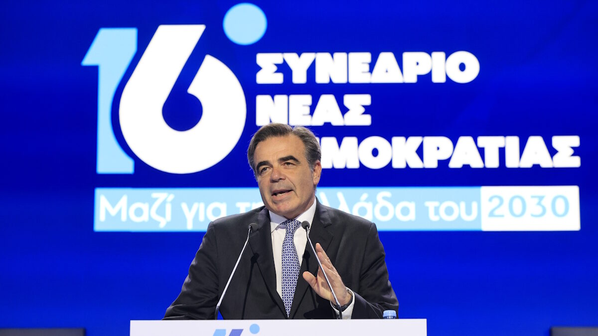 Ο υπουργός Αγροτικής Ανάπτυξης και Τροφίμων, Μαργαρίτης Σχοινάς απευθύνεται στο 16ο Συνέδριο της Νέας Δημοκρατίας