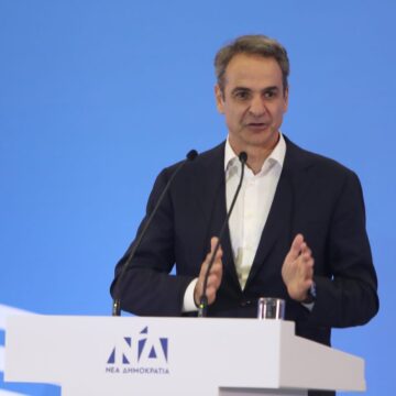 Ο Κυριάκος Μητσοτάκης στο προσυνέδριο της ΝΔ στη Θεσσαλονίκη