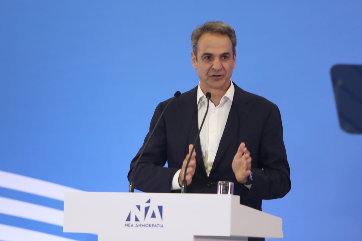 Ο Κυριάκος Μητσοτάκης στο προσυνέδριο της ΝΔ στη Θεσσαλονίκη