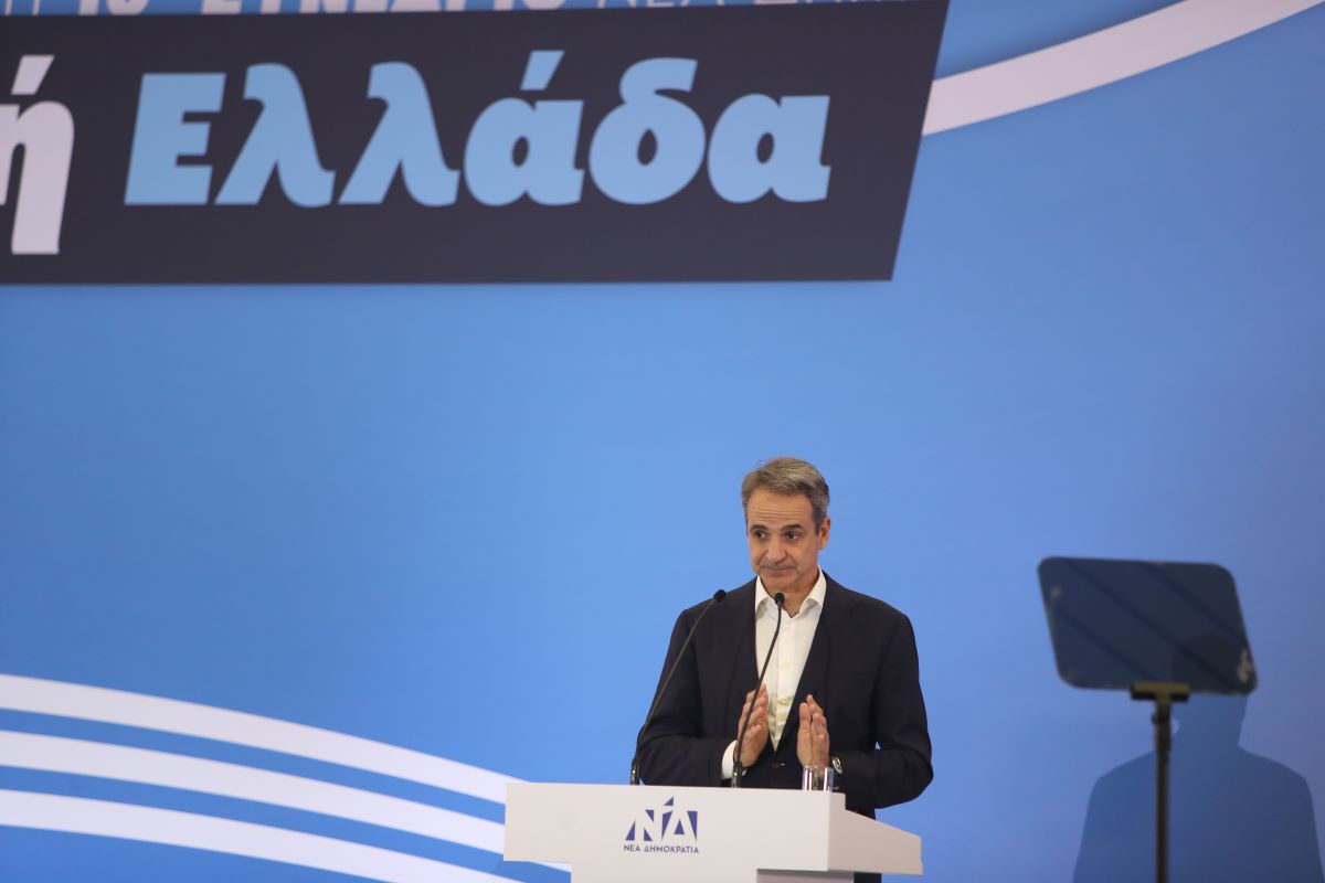 Ο Κυριάκος Μητσοτάκης στο προσυνέδριο της ΝΔ στη Θεσσαλονίκη