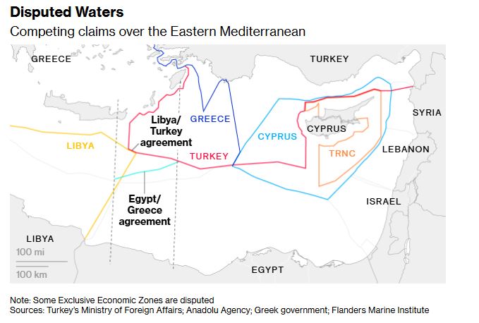 O χάρτης που δημοσιεύει το Bloomberg