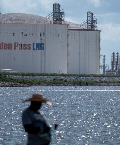 FILE PHOTO: A view of Golden Pass LNG facility in Port Arthur, Texas, U.S., June 23, 2025. REUTERS/Joel Angel Juarez/File Photo/File Photo