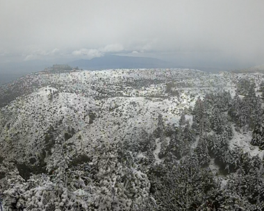 Εικόνα από το καταφύγιο Μπάφι στην Πάρνηθα