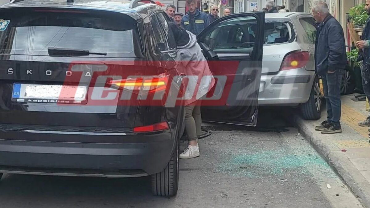 SUV έπεσε πάνω σε σταθμευμένο όχημα και χτύπησε πεζή στην Πάτρα
