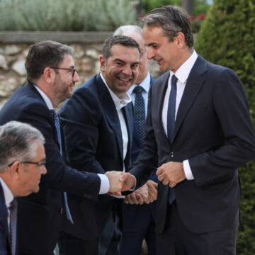 Οι Κυριάκος Μητσοτάκης, Αλέξης Τσίπρας, Νίκος Ανδρουλάκης, Δημήτρης Κουτσούμπας